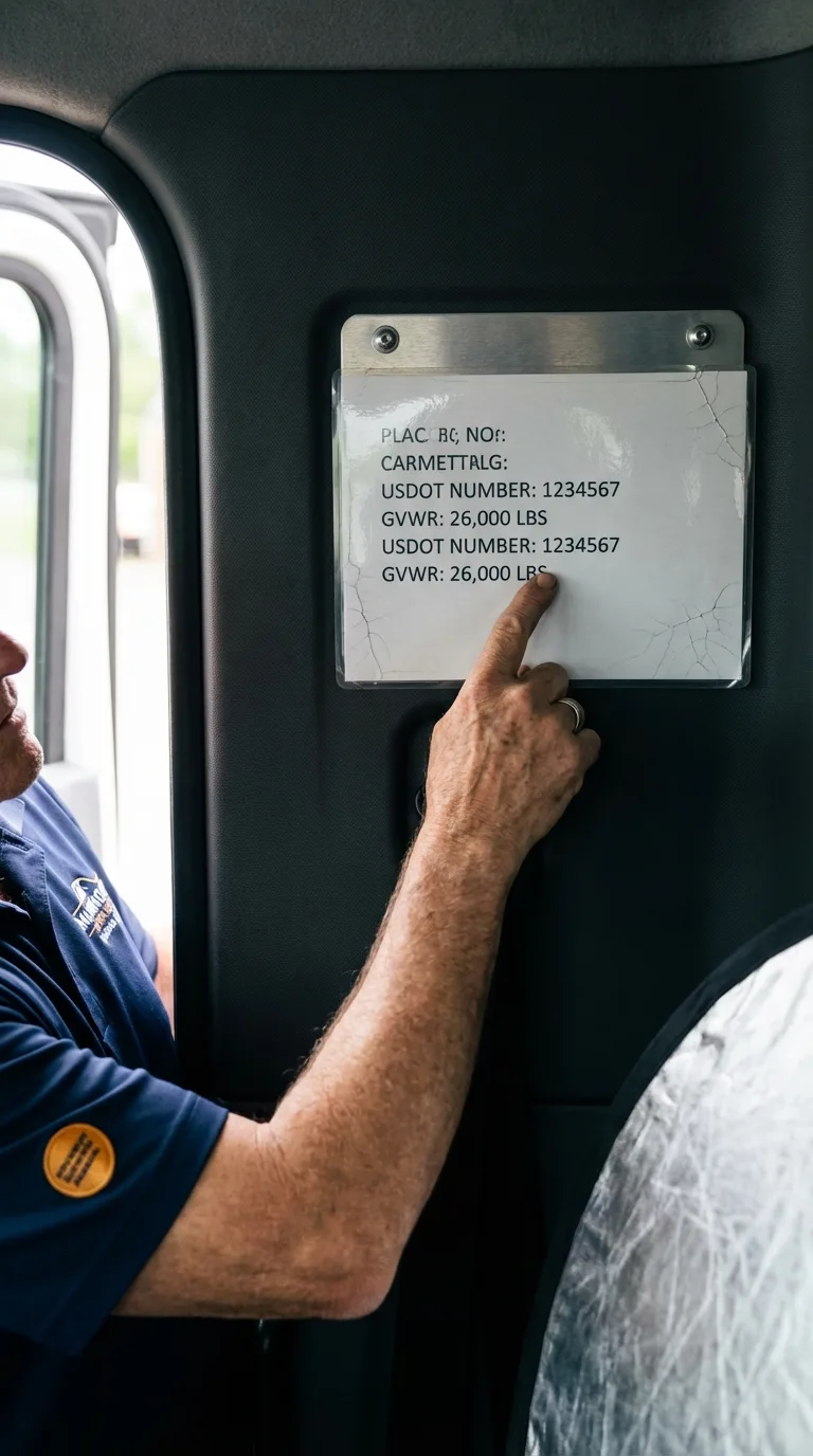 USDOT licensing placard verification in Aransas Pass